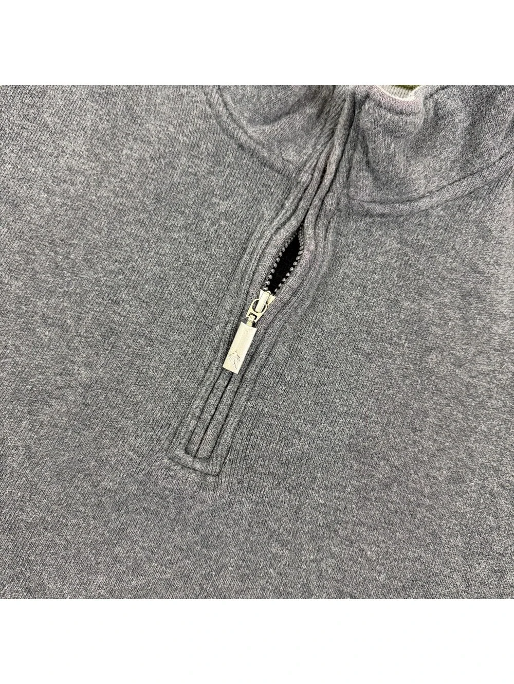 Orvis Mens XL Gray 1/4 Zip Pullover Sweatshirt Cotton Mock Neck